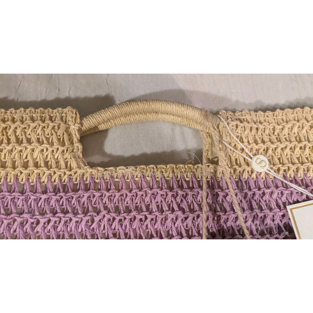 NWT Shiraleah Straw Bag Tote Latoya Sunset Tassels Chicago Paper Rainbow Purse - Picture 8 of 15